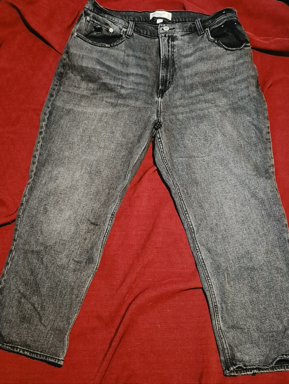 Abercrombie & Fitch Women's Washed Black Jeans